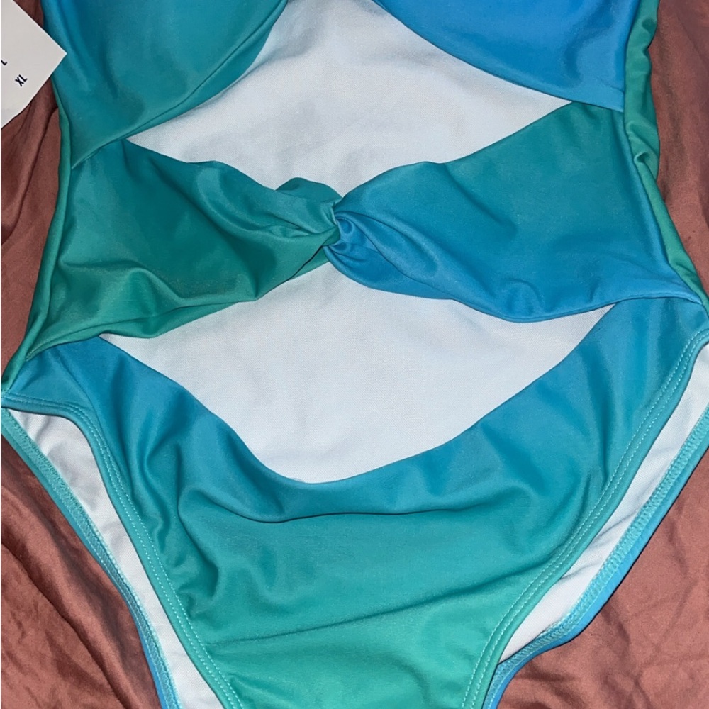 Others Follow Blue and Green One Piece Swimsuit